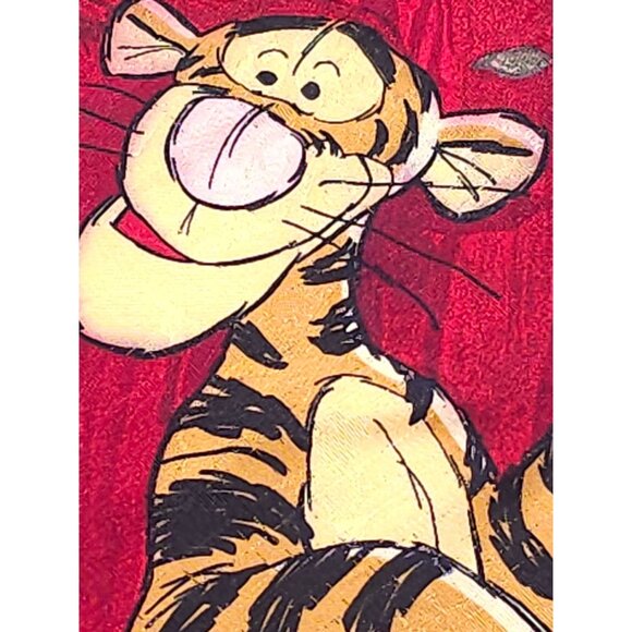 Disney Tigger Silk Men's Necktie In Red With Green & Yellow Accents - Picture 2 of 12